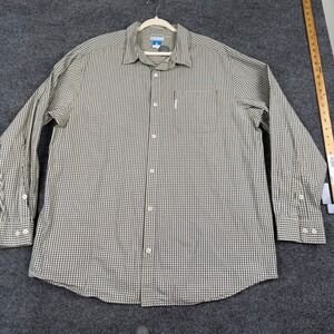 Columbia‎ Sportswear Mens XXL Green Micro Check Button Down Long Sleeve Shirt